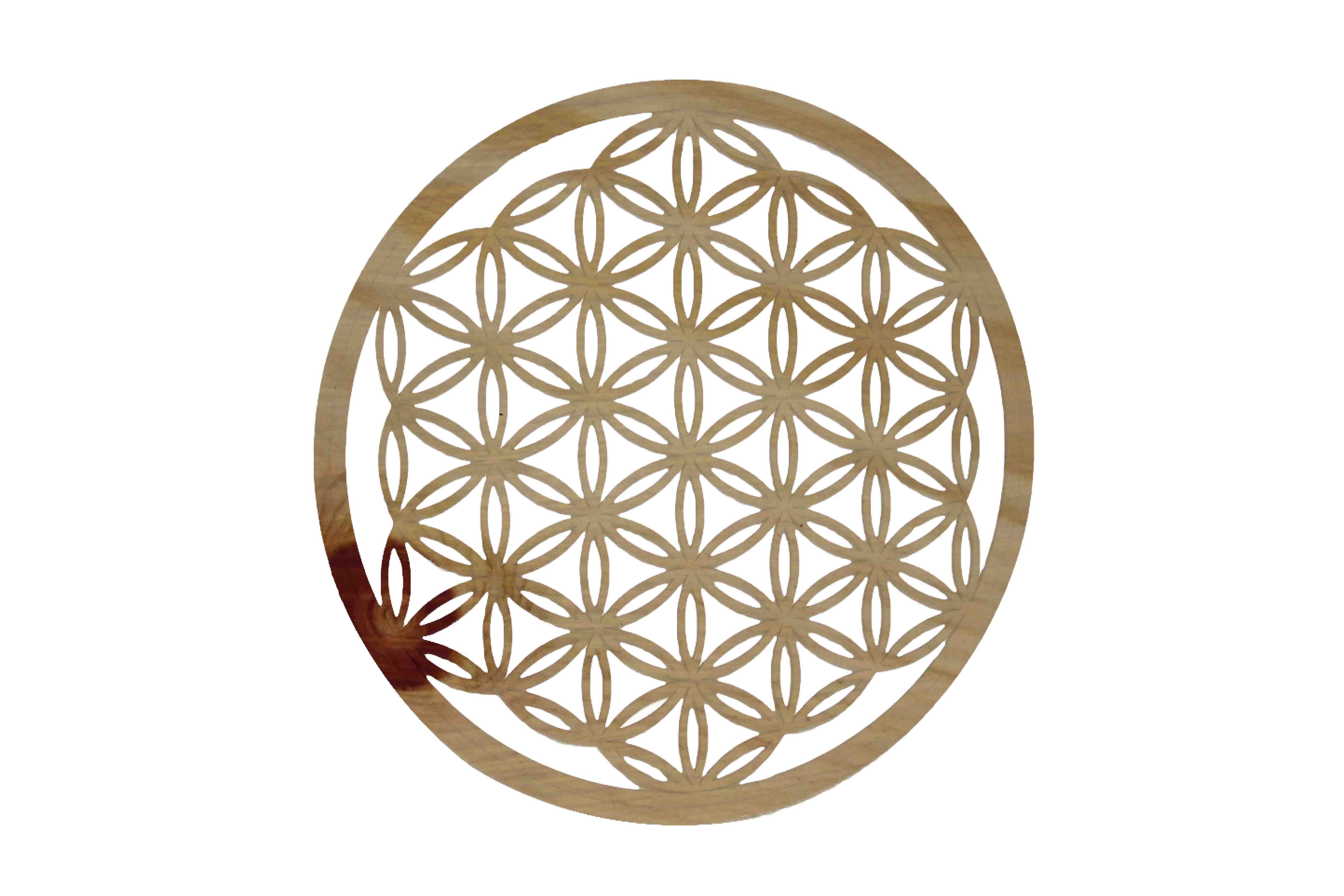 "Blume des Lebens" mit Klebefolie, Zirbe